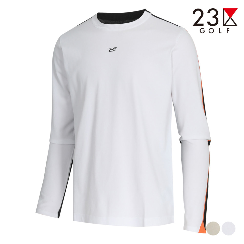 [23구골프] 남성 소매배색 기본 티셔츠 EM1MKT001