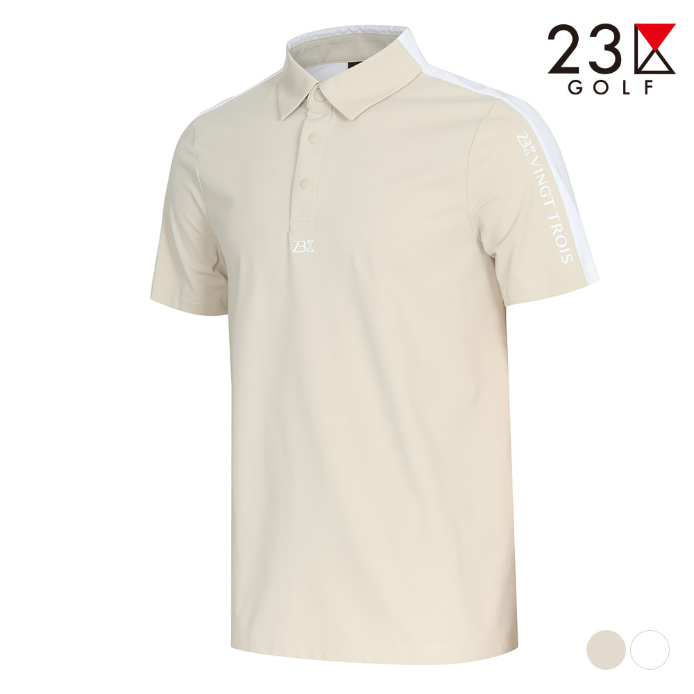 [23구골프] 남성 반팔 소매배색 티셔츠 EM2MTS032