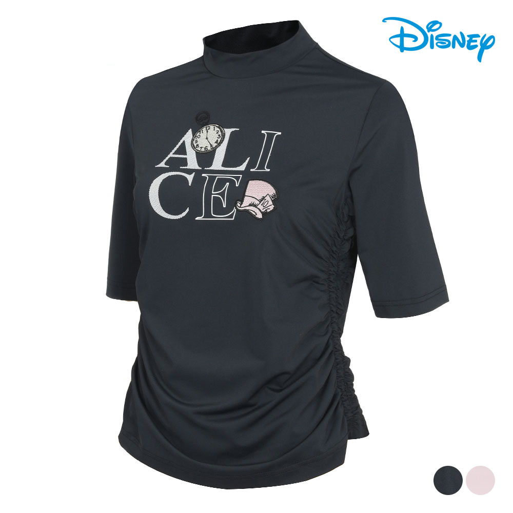 [디즈니골프] 여성 셔링 프린팅 티셔츠 DN1LTS015