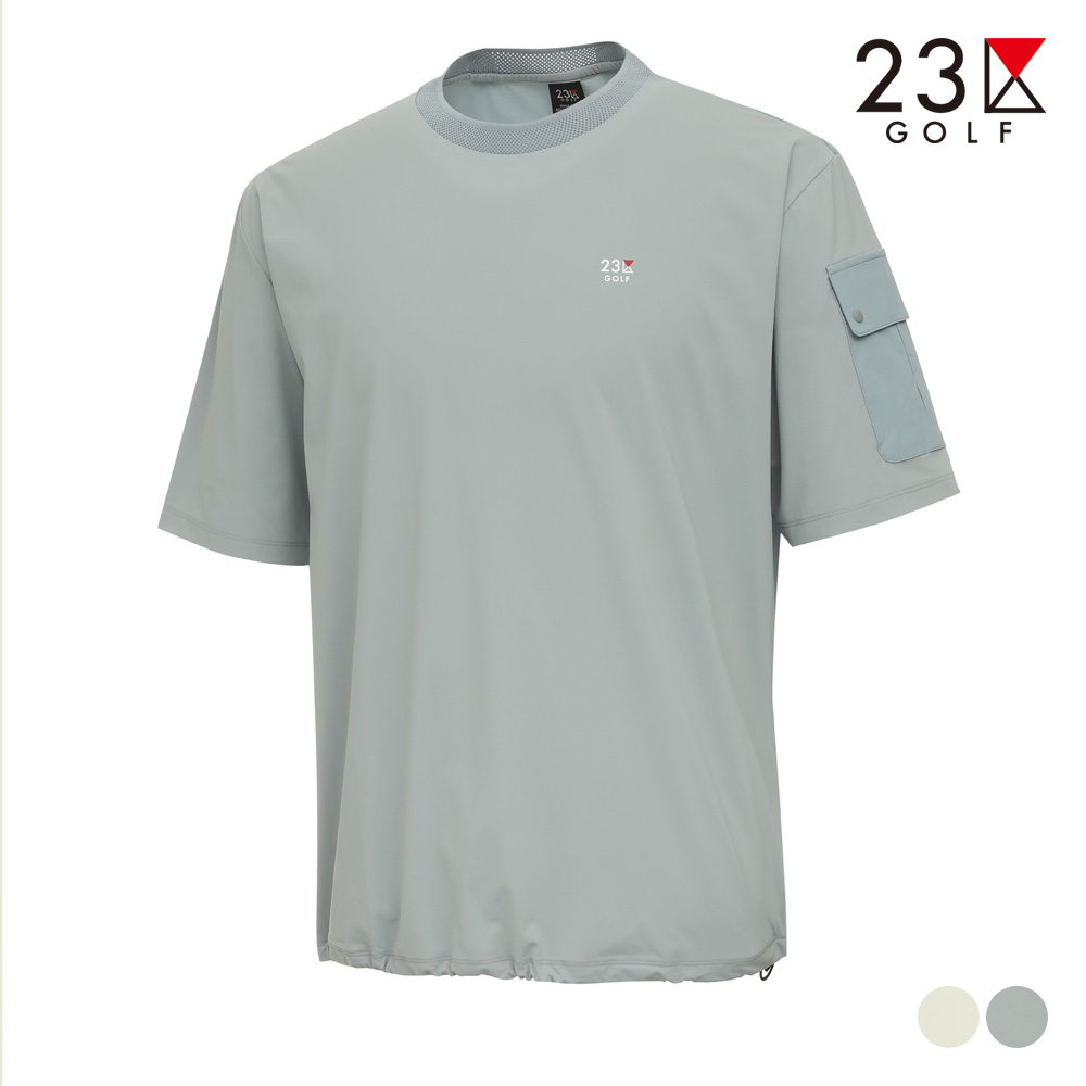 [23구] 남성 암포켓 밑단 스트링 반팔 라운드 티셔츠 EN2MTS044